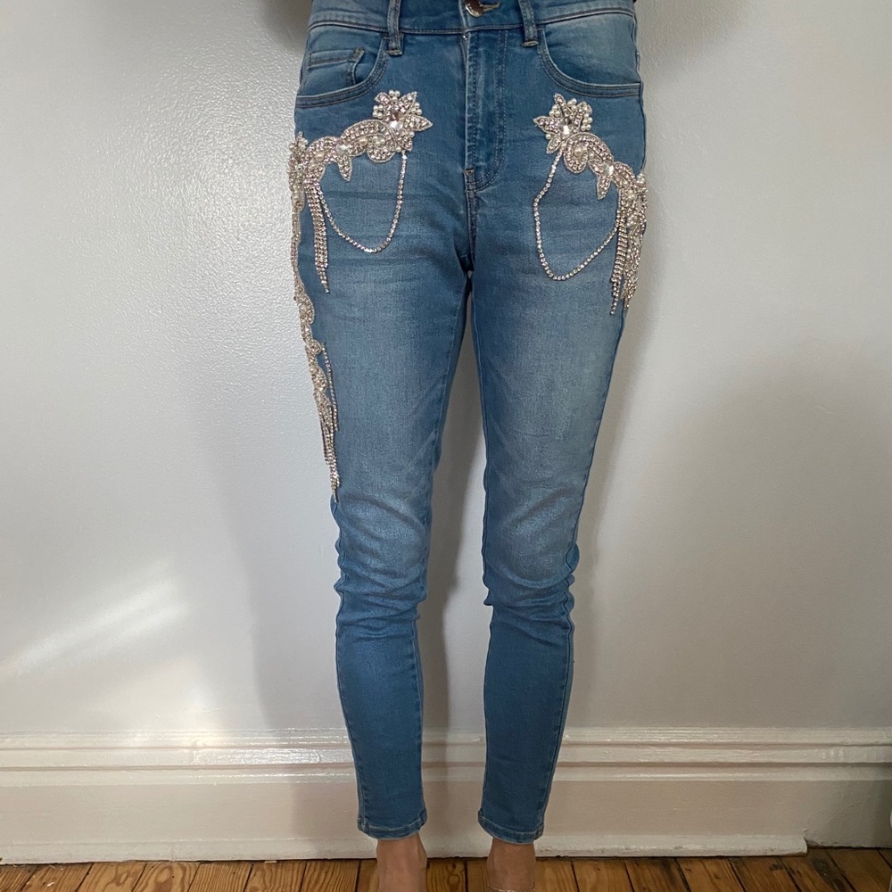 Venus Crystal Embellished Skinny Jeans
